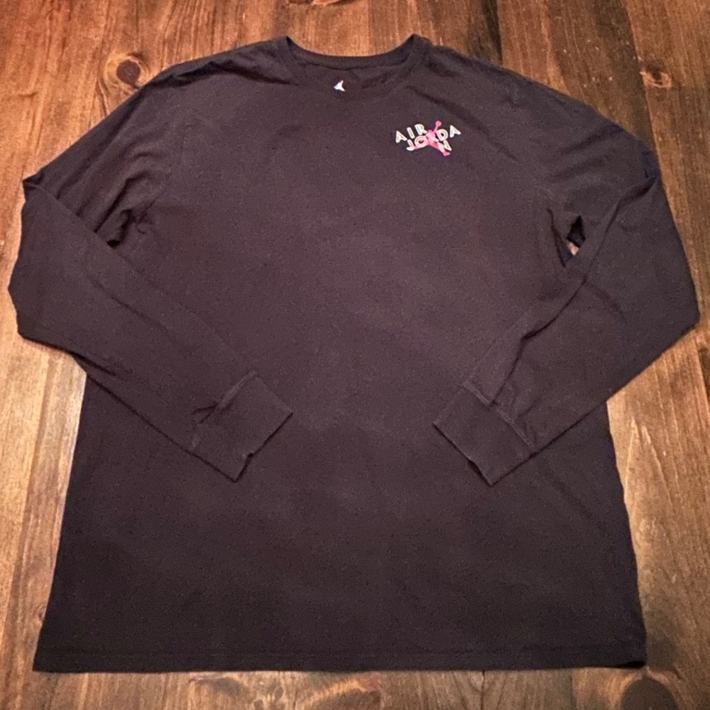 Jordan Long Sleeve T-Shirt Men XXL Black Basketball Streetwear Athleisure Casual